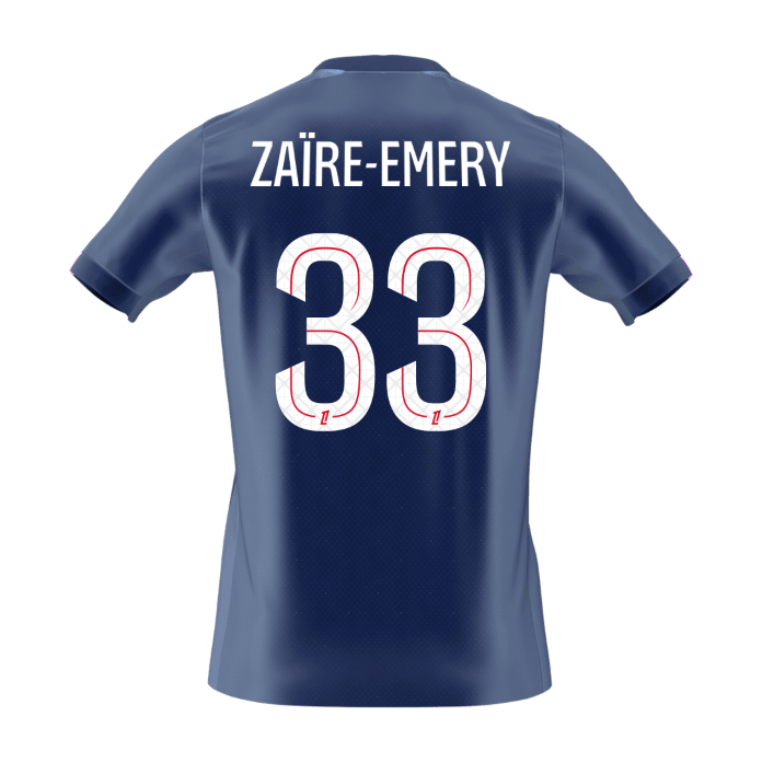 ZAïRE EMERY #33 Les Parisiens Domicile Maillot 2025/26 Bleu marine - Super