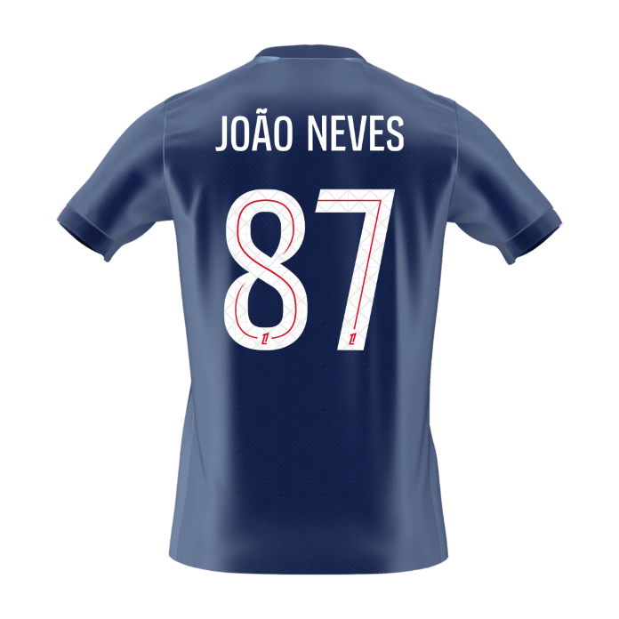 JOÃO NEVES #87 Les Parisiens Domicile Maillot 2025/26 Bleu marine - Super