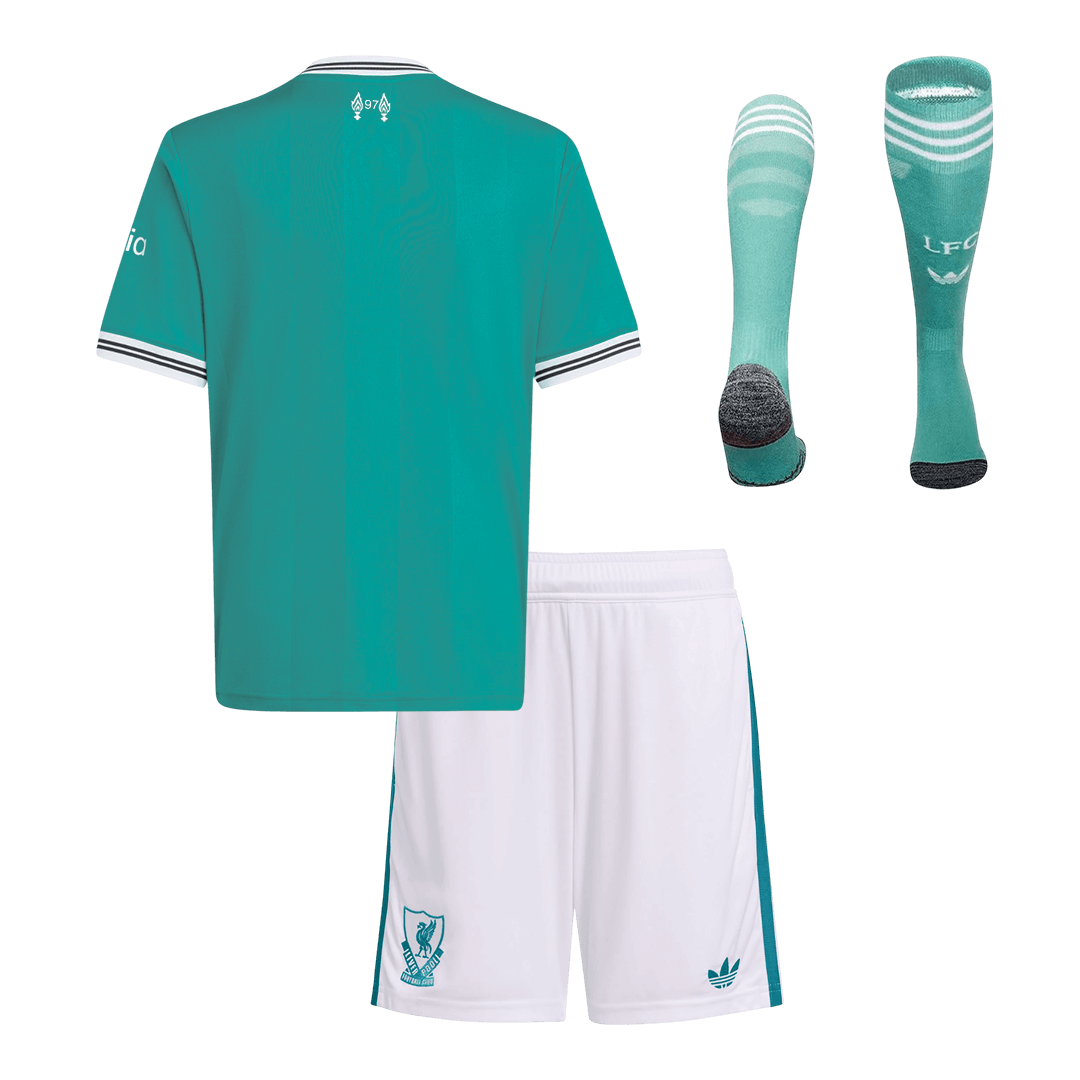 Liverpool Third Maillot Kit 2025/26 Enfant Vert