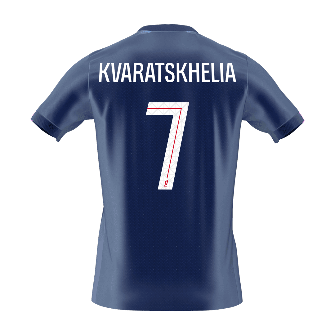 KVARATSKHELIA #7 Les Parisiens Domicile Maillot 2025/26 Bleu marine - Super