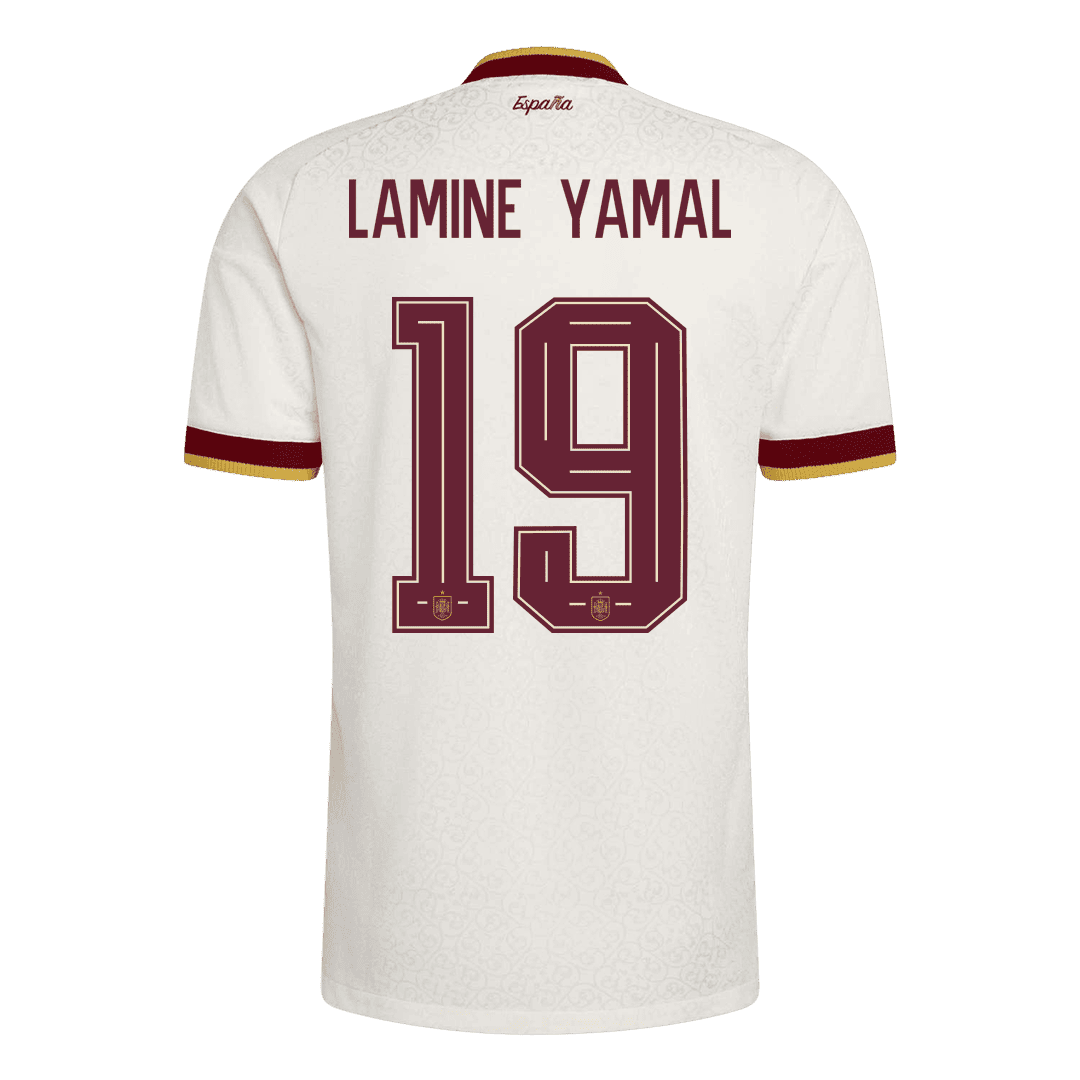 LAMINE YAMAL #19 Espagne Extérieur Maillot 2026 Blanc Joueur