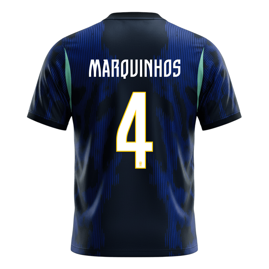 MARQUINHOS #4 Brésil Extérieur Maillot 2026 Bleu marine