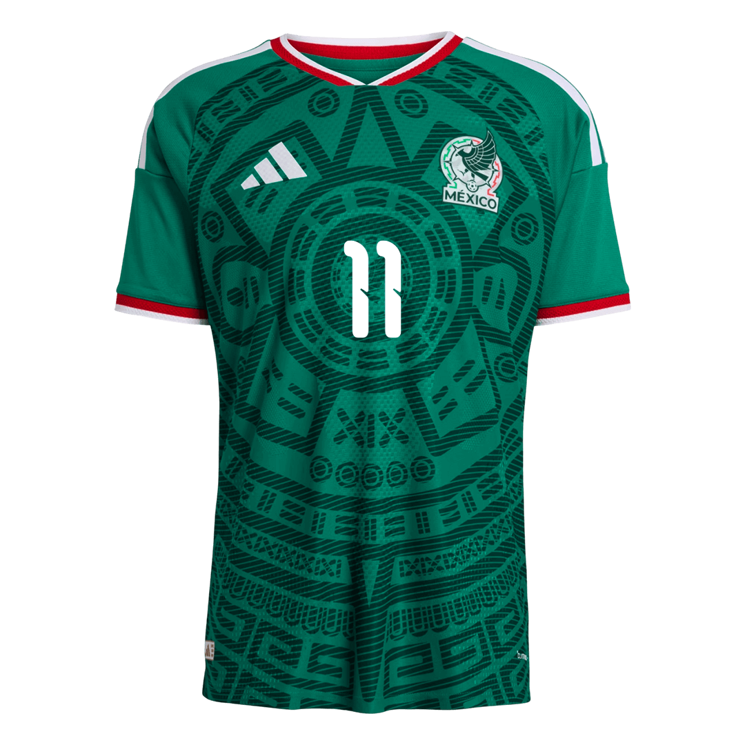 S.GIMENEZ #11 Mexique Domicile Maillot 2026 Vert Joueur