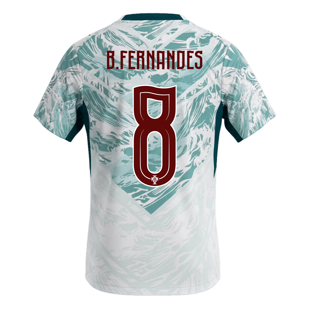 B.FERNANDES #8 Portugal Extérieur Maillot 2026 White&Green