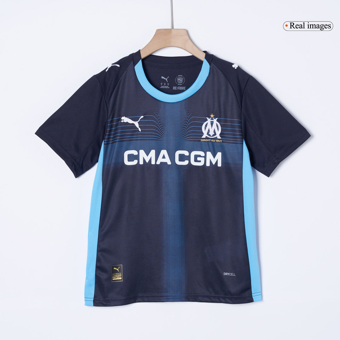 Olympique de Marseille Extérieur Maillot Kit 2025/26 Enfant Bleu marine