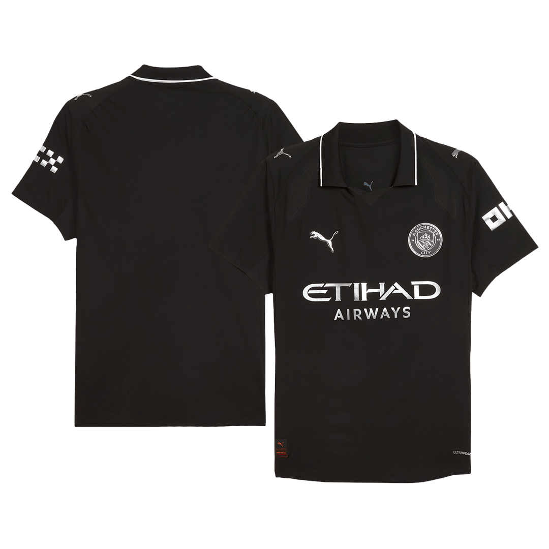 Manchester City Extérieur Maillot 2025/26 Noir Joueur