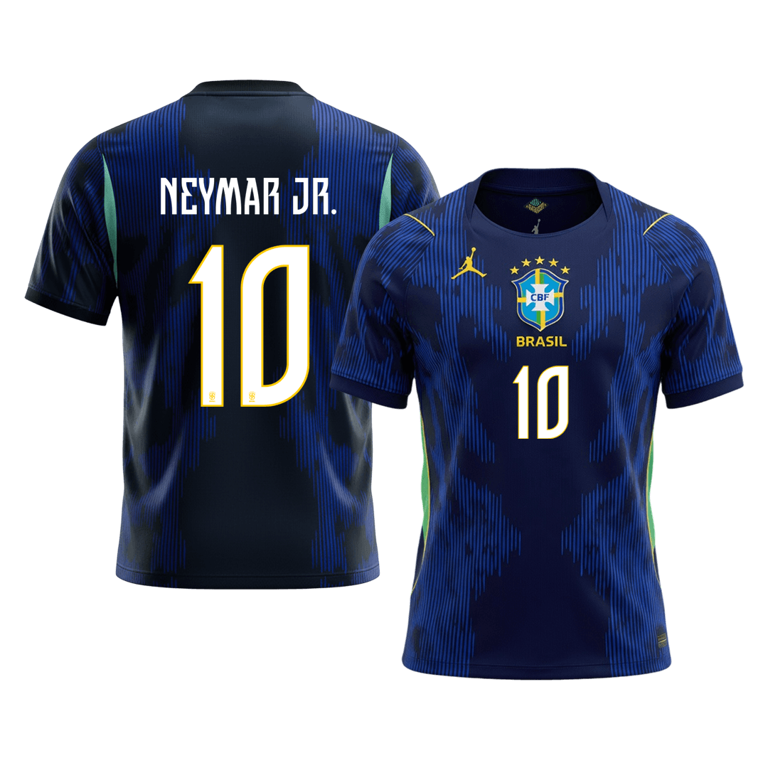 NEYMAR JR. #10 Brésil Extérieur Maillot 2026 Bleu marine