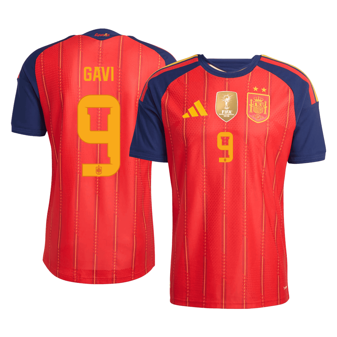 GAVI #9 Espagne Domicile Maillot 2026 Rouge Joueur