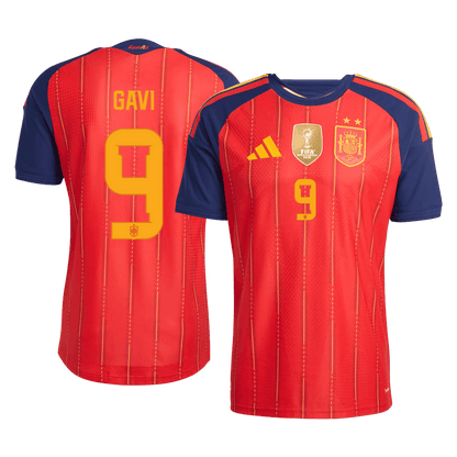 GAVI #9 Espagne Domicile Maillot 2026 Rouge Joueur