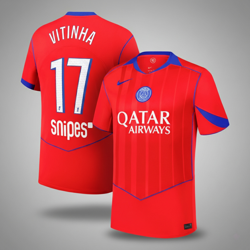 VITINHA #17 Les Parisiens Third Maillot 2025/26 Rouge