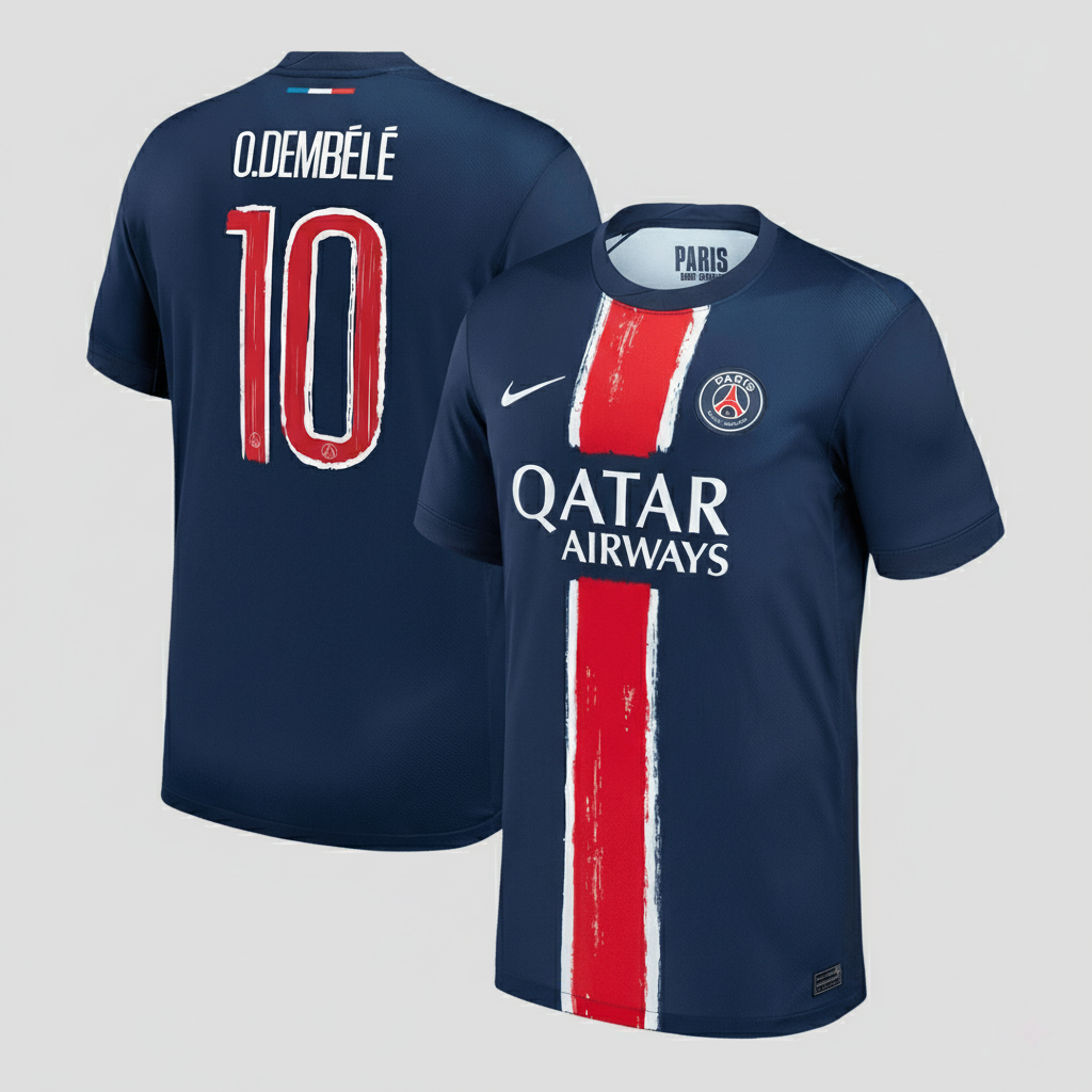 O.DEMBÉLÉ #10 Les Parisiens Domicile Maillot 2024/25 Bleu marine - UCL