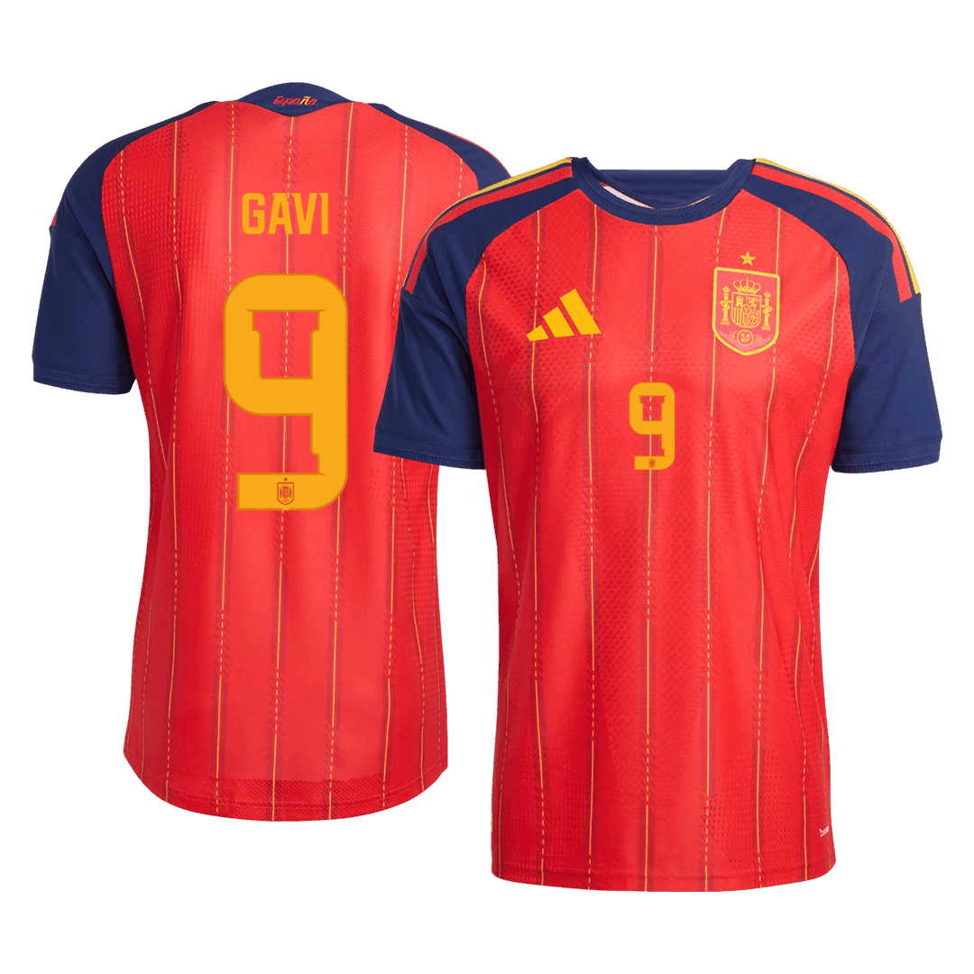 GAVI	 #9 Espagne Domicile Maillot 2026 Rouge Joueur