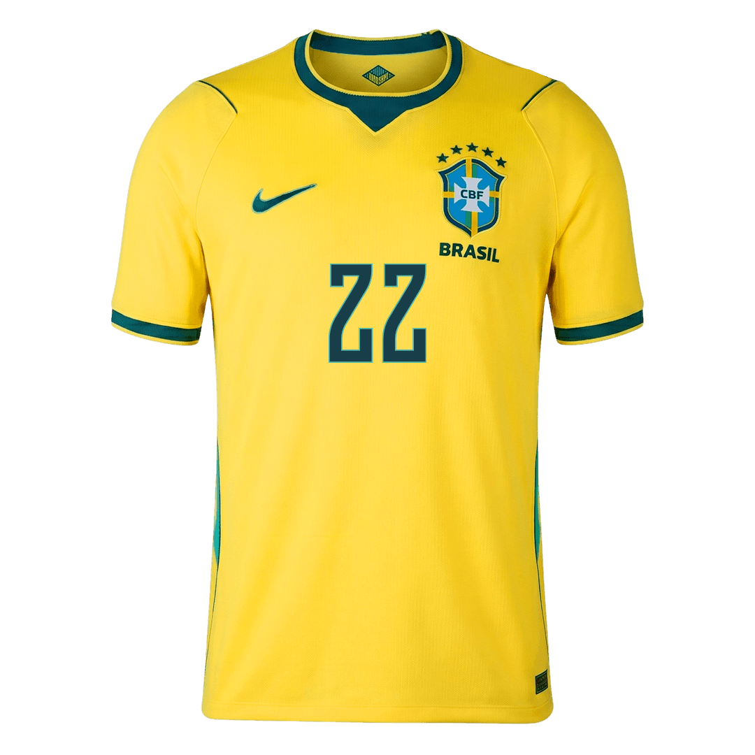 JOÃO PEDRO #22 Brésil Domicile Maillot 2026 Jaune