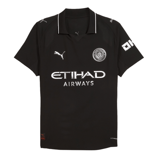 Manchester City Extérieur Maillot 2025/26 Noir Joueur