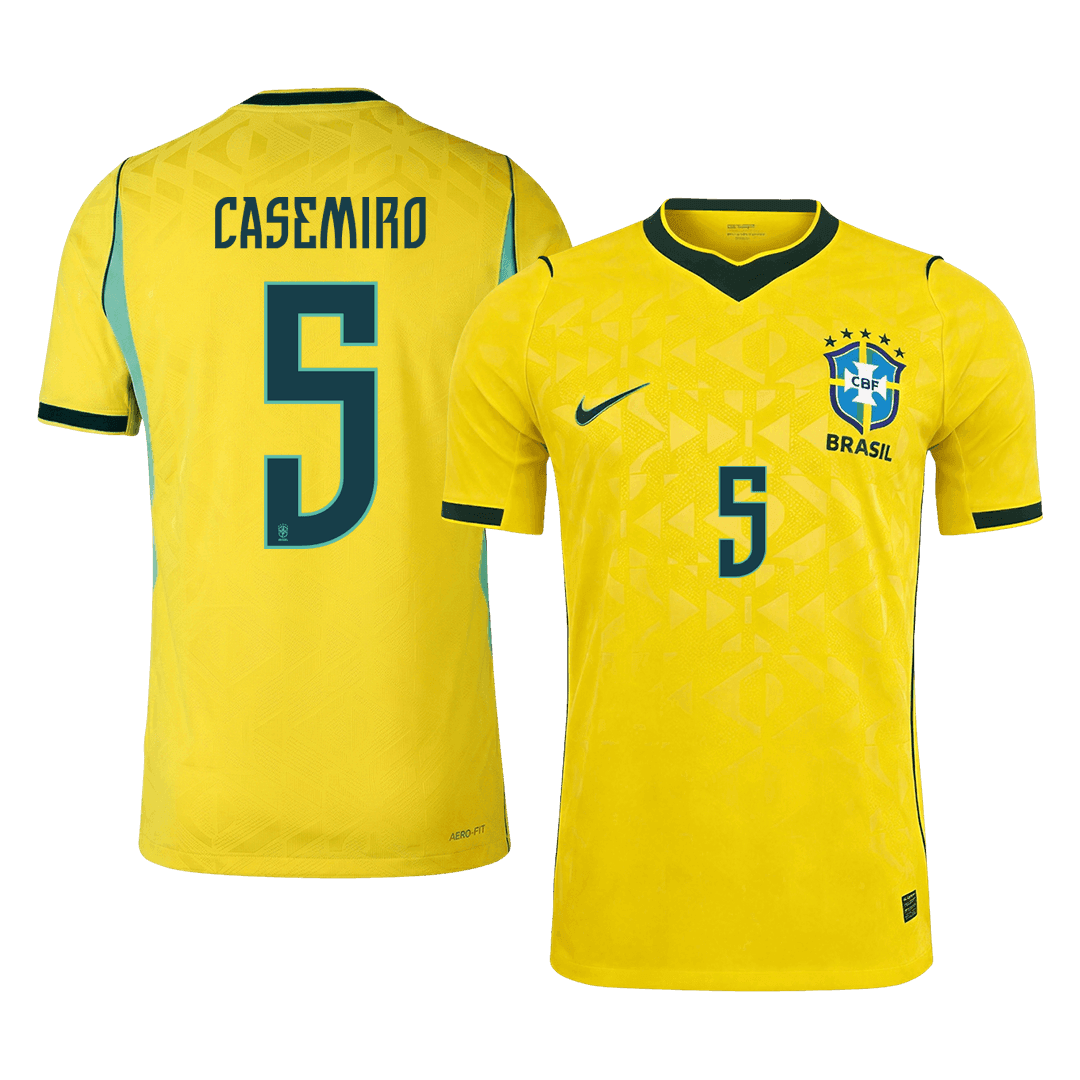 CASEMIRO #5 Brésil Domicile Maillot 2026 Jaune Joueur