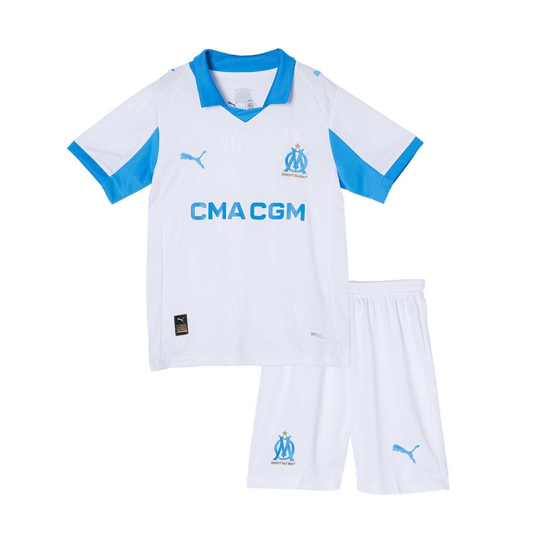 Olympique de Marseille Domicile Maillot Kit 2025/26 Enfant Blanc