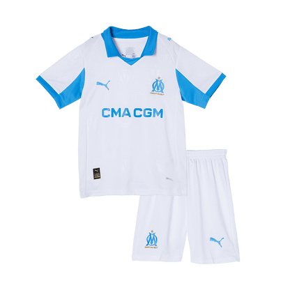 Olympique de Marseille Domicile Maillot Kit 2025/26 Enfant Blanc