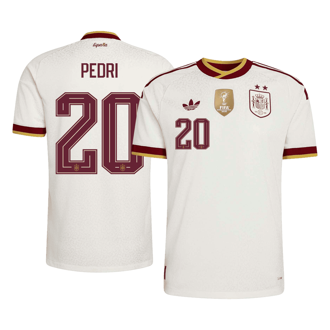 PEDRI #20 Espagne Extérieur Maillot 2026 Blanc Joueur