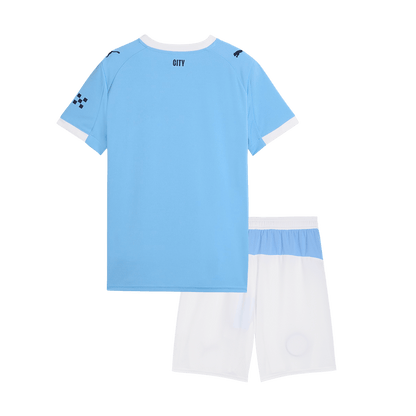 Manchester City Domicile Maillot Kit 2025/26 Enfant Bleu