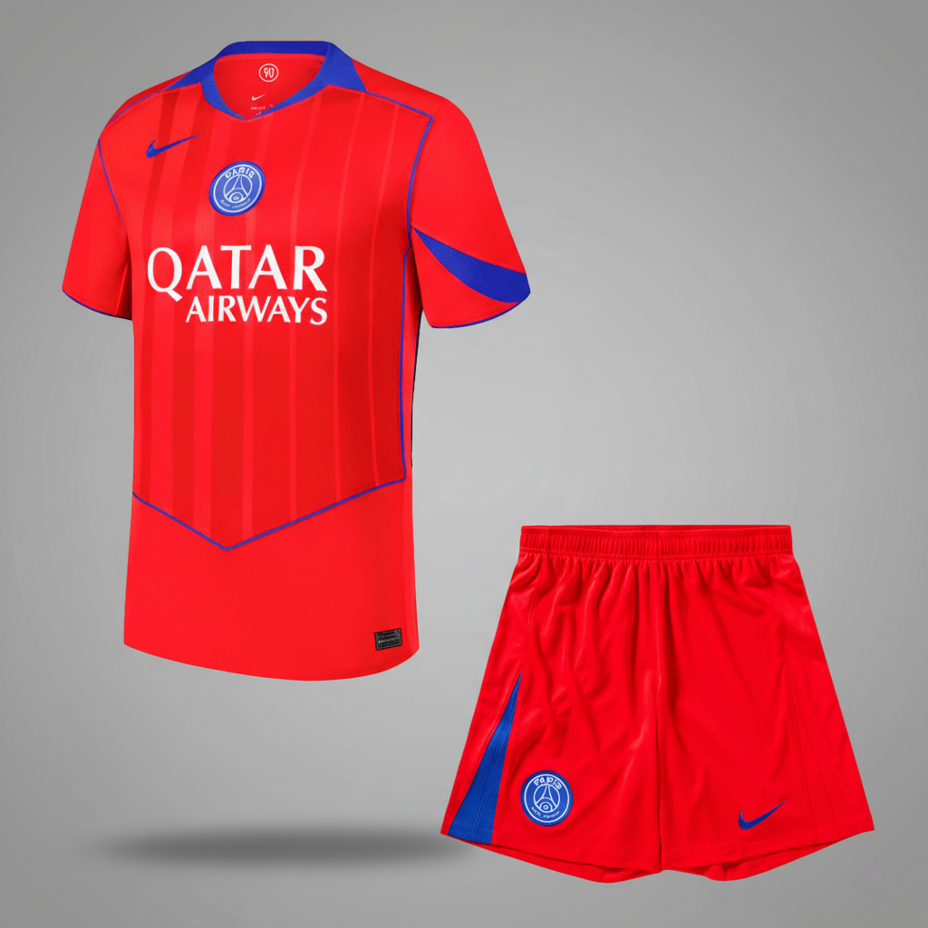 Les Parisiens Third Maillot Kit 2025/26 Rouge