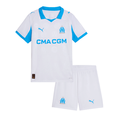 Olympique de Marseille Domicile Maillot Kit 2025/26 Enfant Blanc