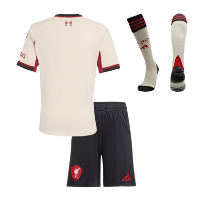 Liverpool Extérieur Maillot Kit 2025/26 Enfant Blanc