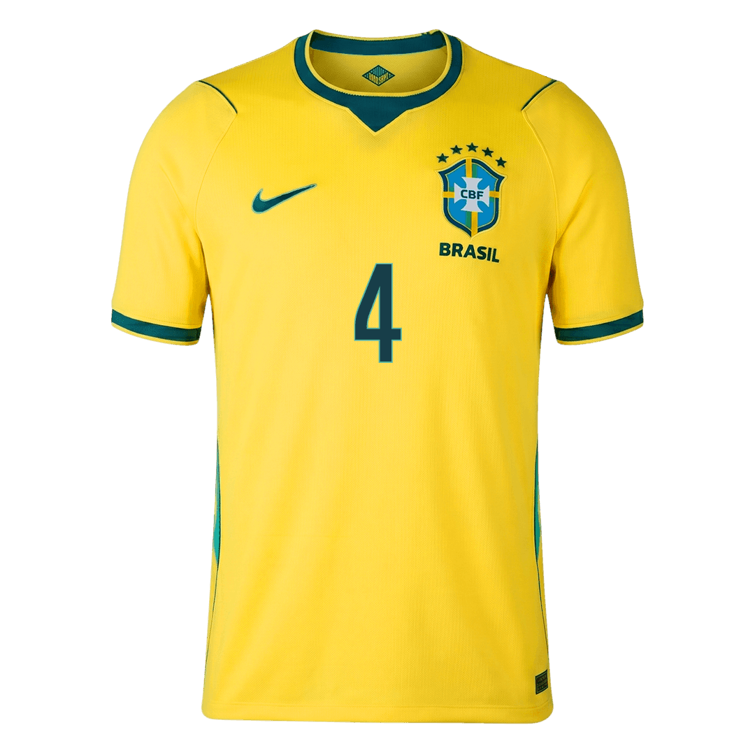 MARQUINHOS #4 Brésil Domicile Maillot 2026 Jaune