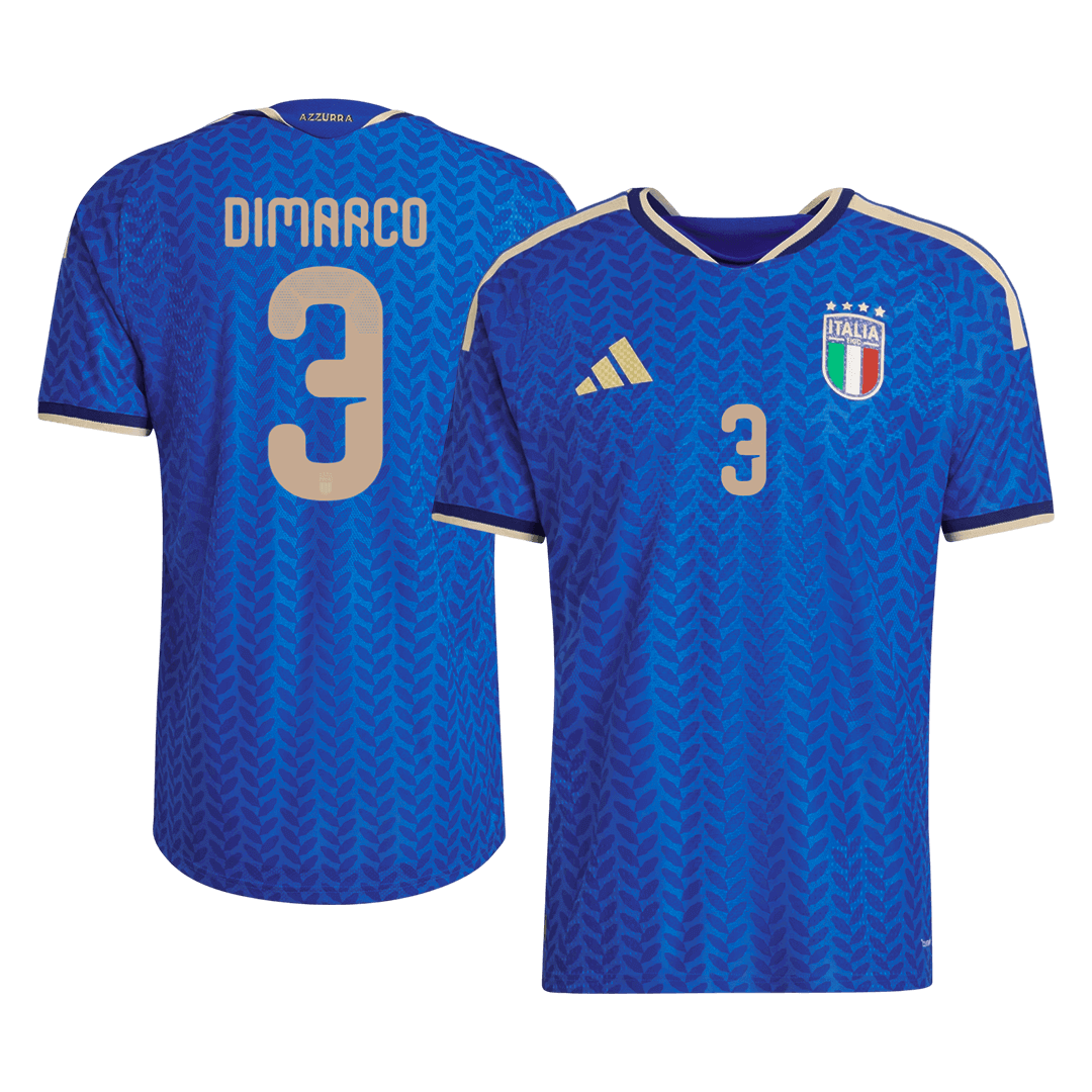 DIMARCO #3 Italie Domicile Maillot 2026 Bleu Joueur