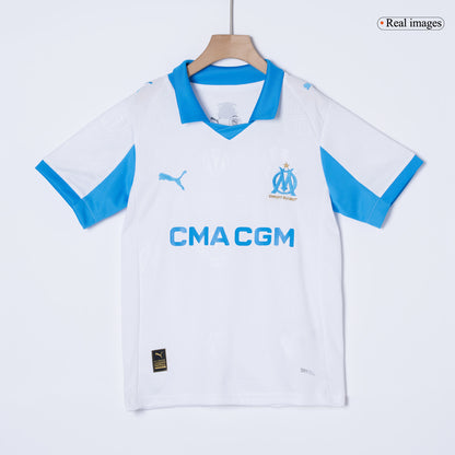 Olympique de Marseille Domicile Maillot Kit 2025/26 Enfant Blanc