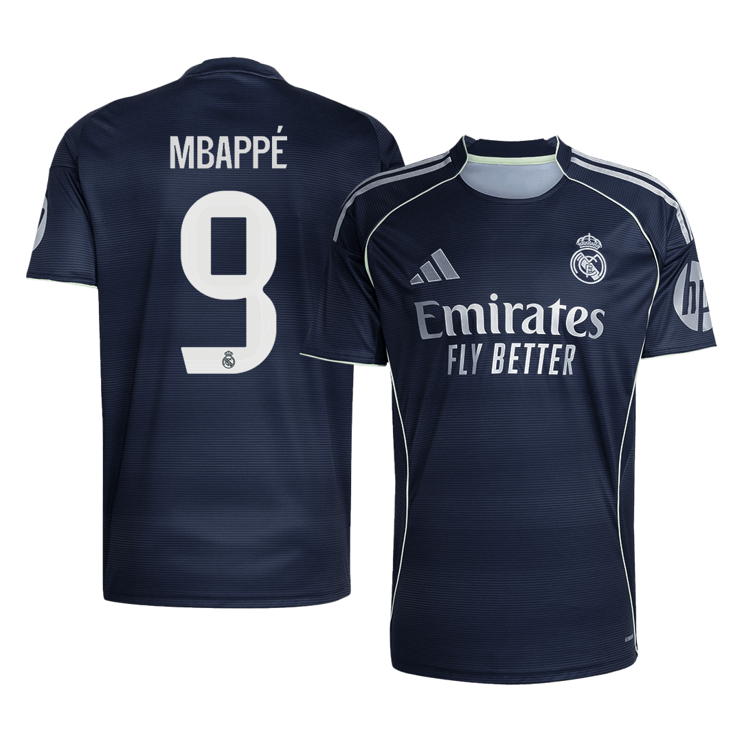 MBAPPÉ #9 Real Madrid Extérieur Maillot 2025/26 Bleu marine - Super