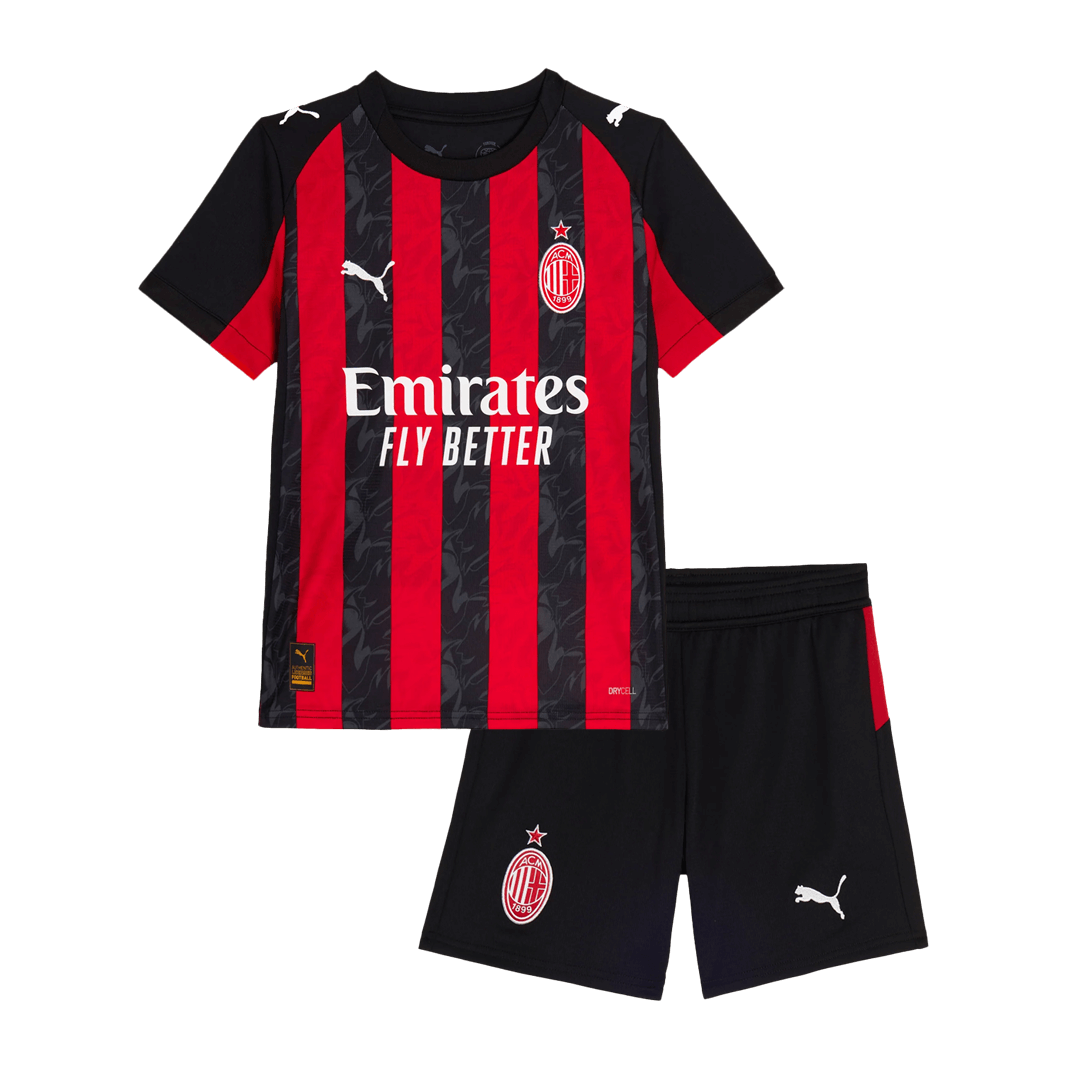 AC Milan Domicile Maillot Kit 2025/26 Enfant Rouge&Noir