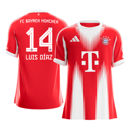 LUIS DÍAZ #14 Bayern Munich Domicile Maillot 2025/26 Rouge - Super