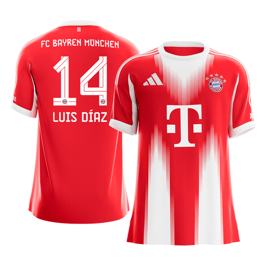 LUIS DÍAZ #14 Bayern Munich Domicile Maillot 2025/26 Rouge - Super