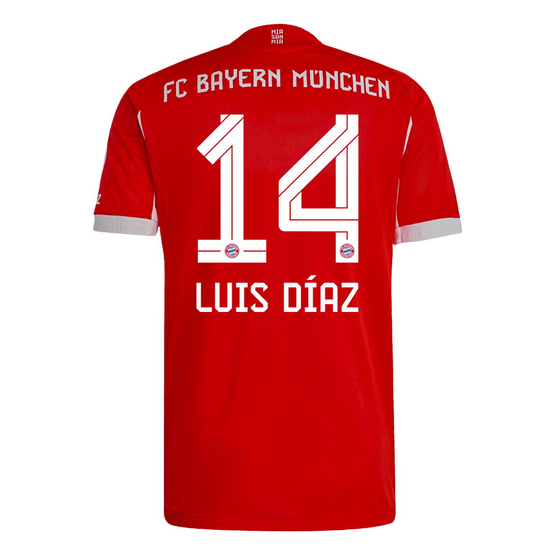 LUIS DÍAZ #14 Bayern Munich Domicile Maillot 2025/26 Rouge Joueur