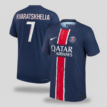 KVARATSKHELIA #7 Les Parisiens Domicile Maillot 2024/25 Bleu marine Joueur