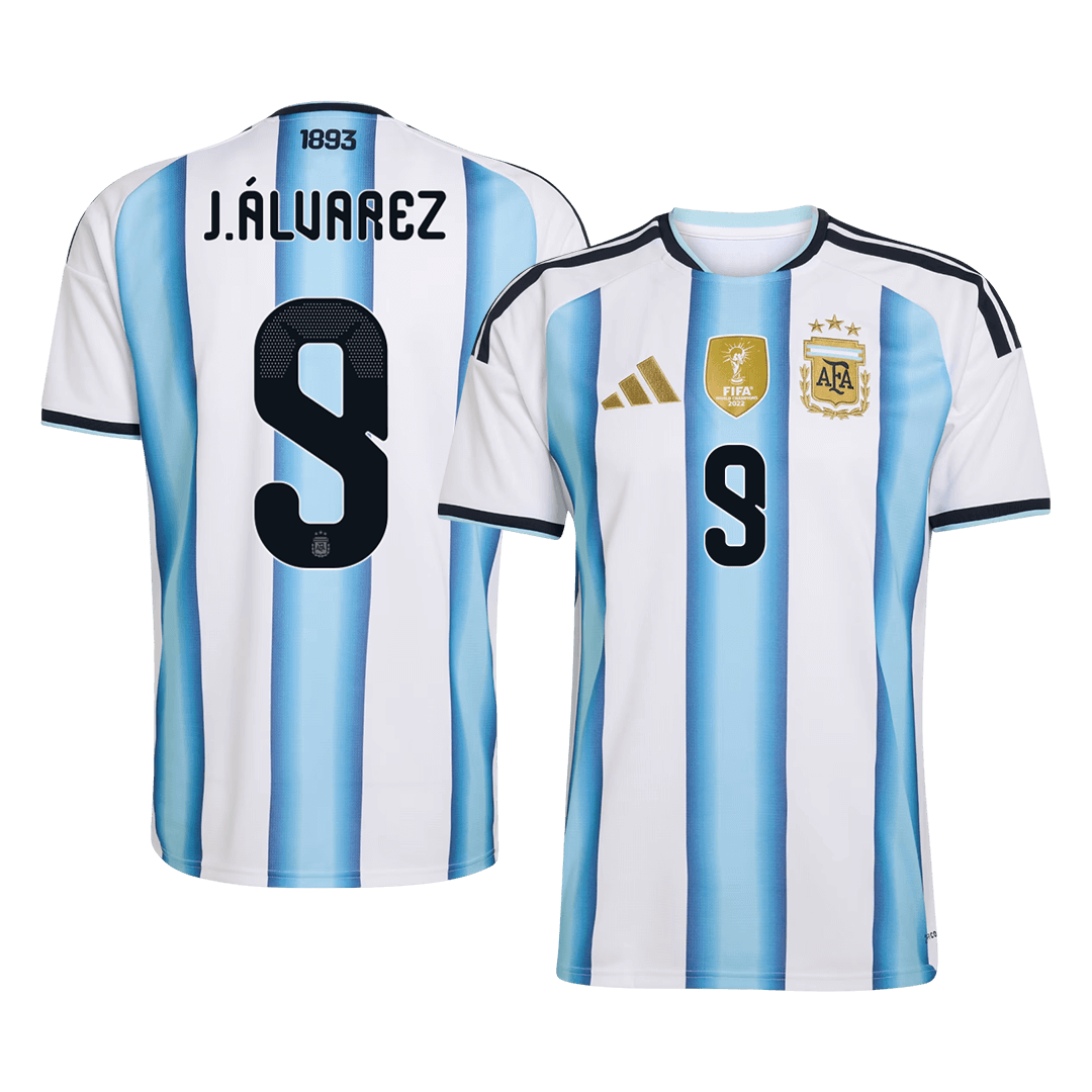 J.ÁLVAREZ #9 Argentine Domicile Maillot 2026 Blue&White - Super