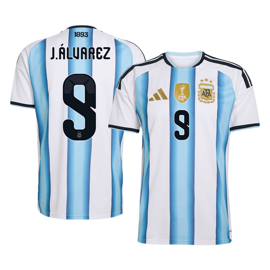 J.ÁLVAREZ #9 Argentine Domicile Maillot 2026 Blue&White - Super