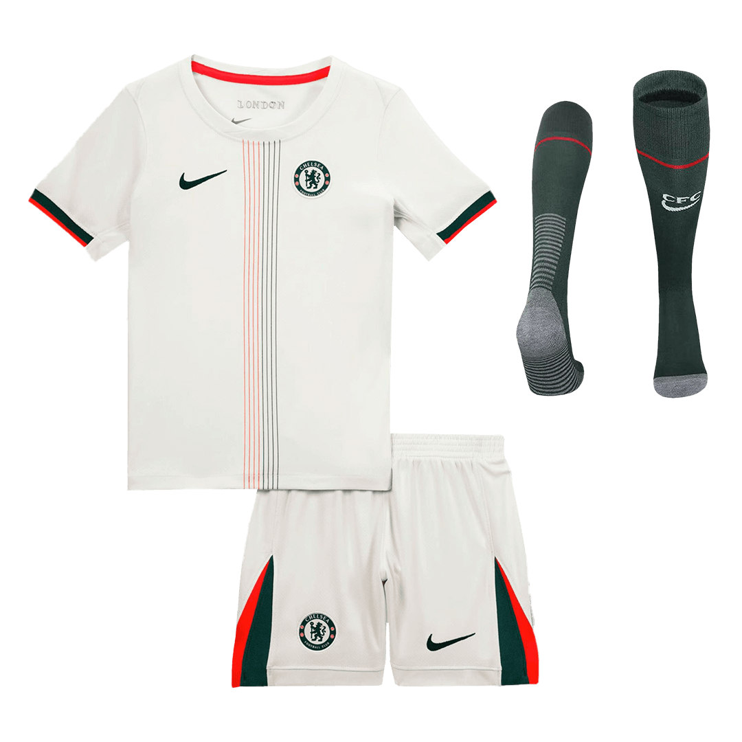 Chelsea Extérieur Maillot Kit 2025/26 Enfant Blanc