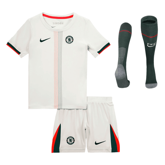 Chelsea Extérieur Maillot Kit 2025/26 Enfant Blanc