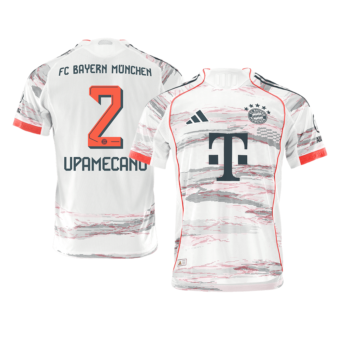UPAMECANO #2 Bayern Munich Extérieur Maillot 2025/26 Blanc Joueur