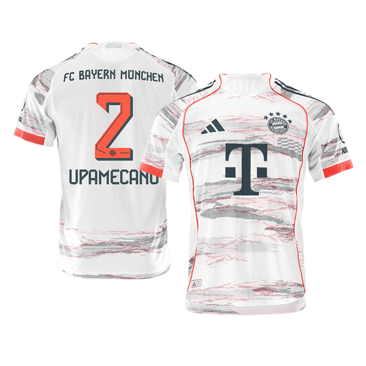 UPAMECANO #2 Bayern Munich Extérieur Maillot 2025/26 Blanc Joueur