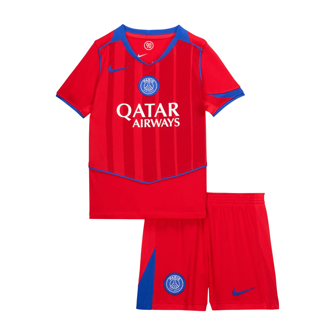Les Parisiens Third Maillot Kit 2025/26 Enfant Rouge