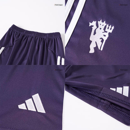 Manchester United Extérieur Maillot Kit 2025/26 Enfant Blanc