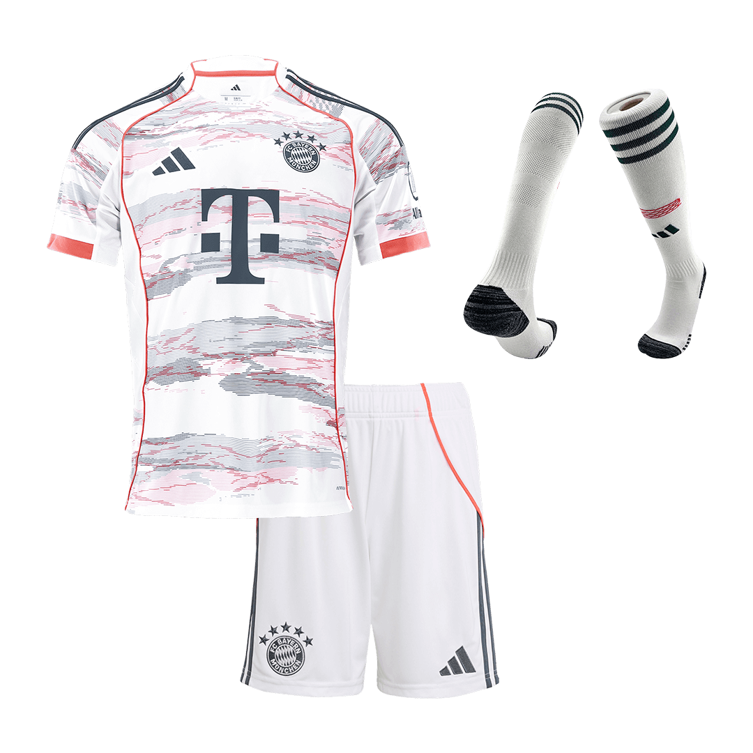 Bayern Munich Extérieur Maillot Kit 2025/26 Enfant Blanc
