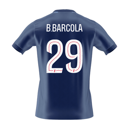 B.BARCOLA #29 Les Parisiens Domicile Maillot 2025/26 Bleu marine - Super