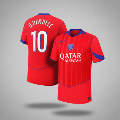O.DEMBÉLÉ #10 Les Parisiens Third Maillot 2025/26 Rouge Joueur