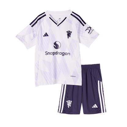 Manchester United Extérieur Maillot Kit 2025/26 Enfant Blanc
