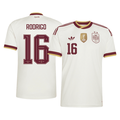 RODRIGO #16 Espagne Extérieur Maillot 2026 Blanc