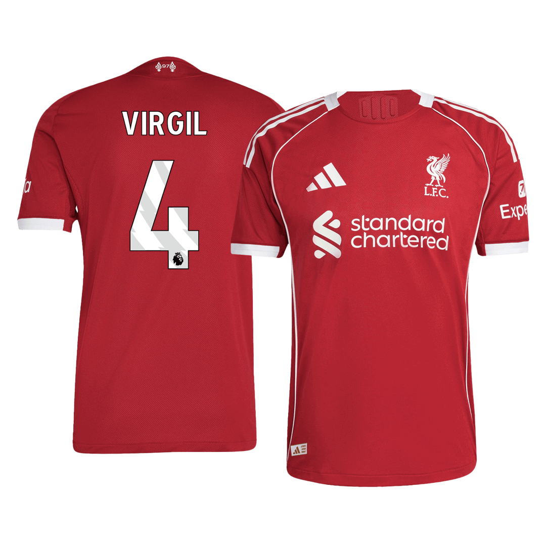 VIRGIL #4 Liverpool Domicile Maillot 2025/26 Rouge Joueur