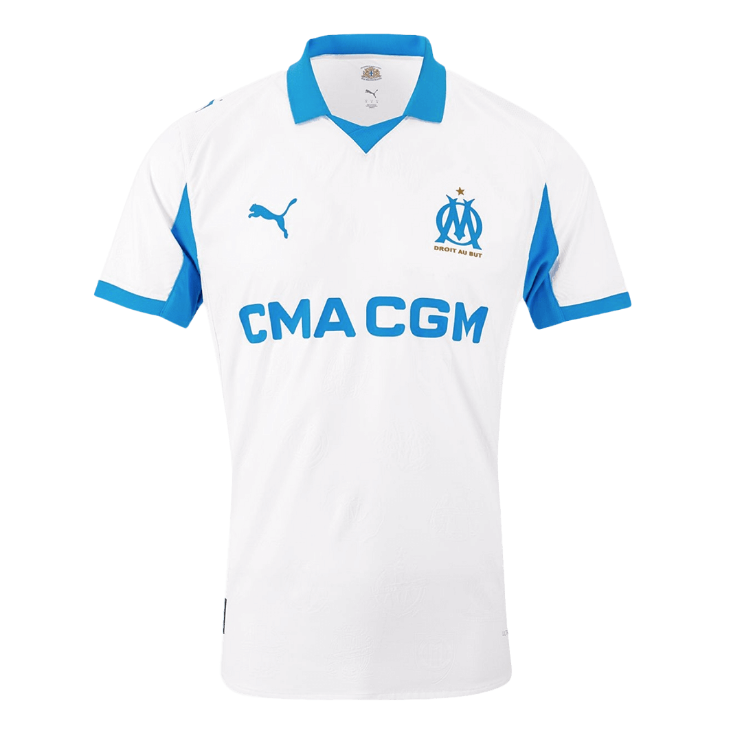 Olympique de Marseille Domicile Maillot 2025/26 Blanc Joueur Grande Taille